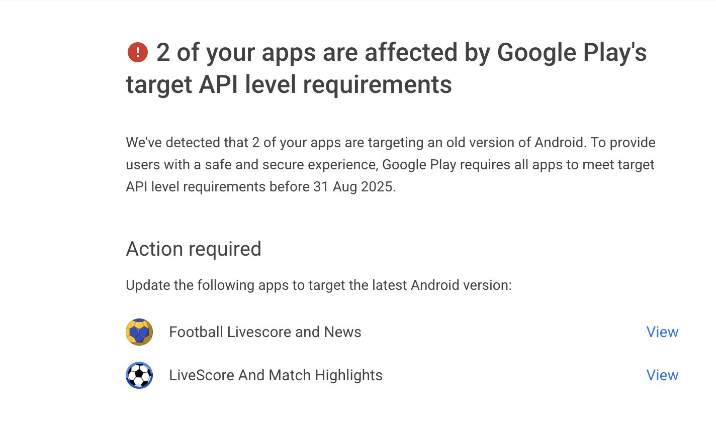 How to Update Your App SDK To Target Android API Level 35 2 Email from Google