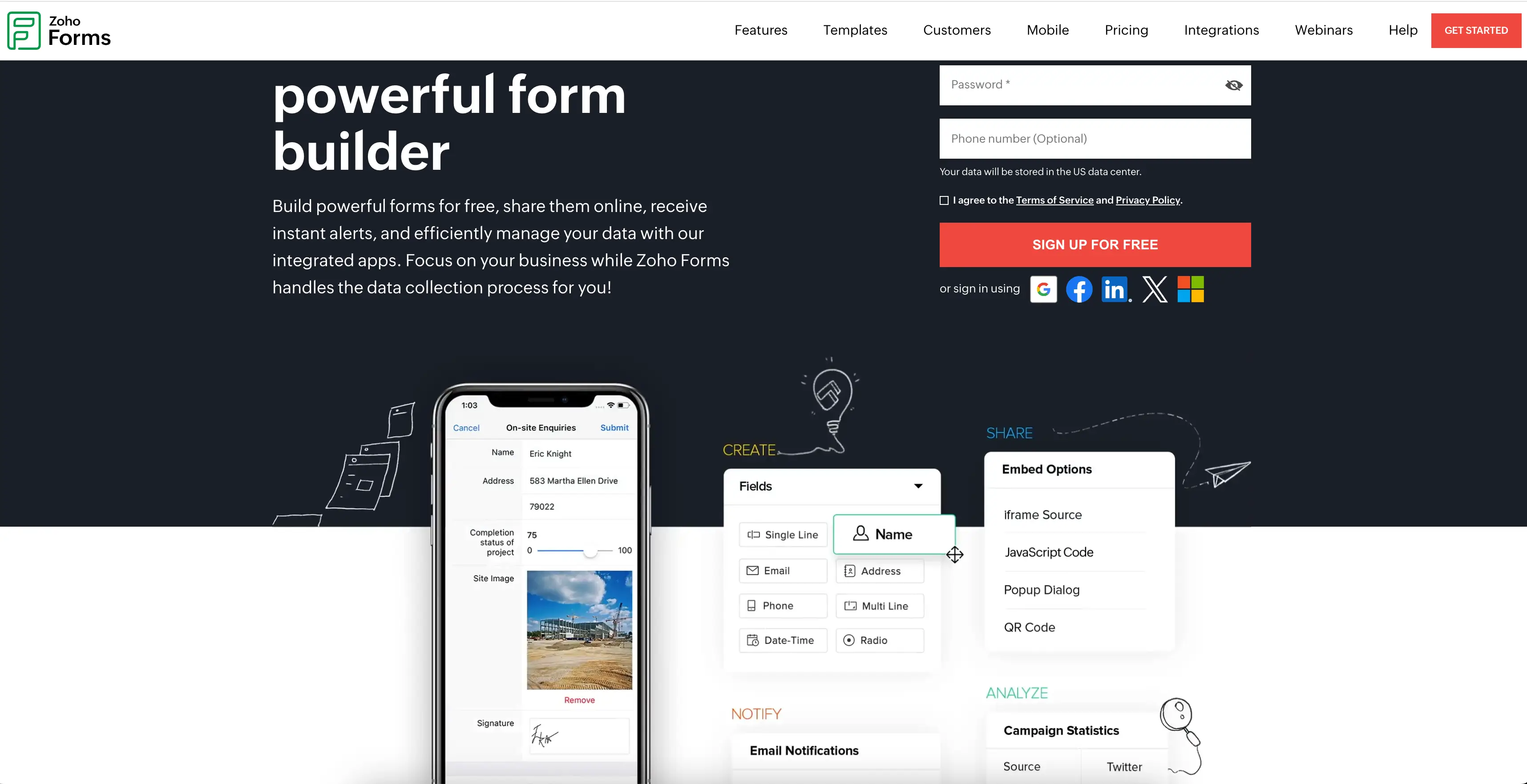 Zoho form builder tool